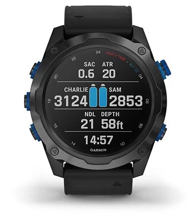 Умные часы Garmin Descent MK2 стальные с черным ремешком
